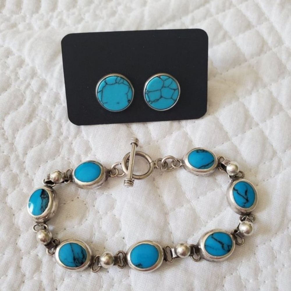 Turquoise Bracelet and Earrings